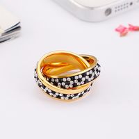 New Jewelry Wholesale European And American Stainless Steel Double Ring Fashion Women's Ring main image 4