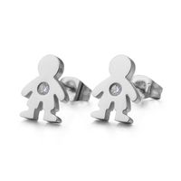 Simple Style Doll Titanium Steel 18K Gold Plated Earrings Ear Studs main image 6