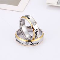 European And American Style Fashion English Forever Love Zircon Couple Ring main image 4