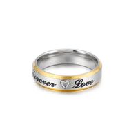 Anillo De Pareja De Circonitas English Forever Love De Estilo Europeo Y Americano main image 6