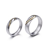 Korean Version New Gold Heart-shaped Couple Ring Creative Couple Ring Wholesale main image 1