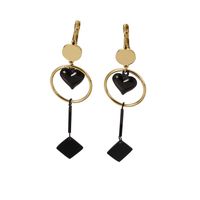 Korean Fashion Metal Stainless Steel Geometric Heart-shaped Earrings Simple Long Earrings main image 6