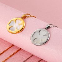Korean Love Four-leaf Clover Stainless Steel Pendant Personality Girl Angel Tag Temperament Fashion Jewelry Wholesale main image 4