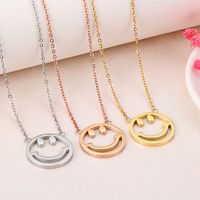 New Smiling Face Stainless Steel Ears Simple And Cute Fashion Jewelry Wholesale main image 5