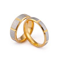European And American New Jewelry Electroplating Sand Surface Stainless Steel Couple Ring Wholesale main image 1
