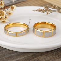 European And American New Jewelry Electroplating Sand Surface Stainless Steel Couple Ring Wholesale main image 5