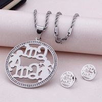 Mother's Day Style Fashion Letter Mama Titanium Steel Jewelry Set main image 3