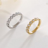 New Stainless Steel Ring Wholesale Simple Fashion Zircon Personality Jewelry Female Ring main image 3