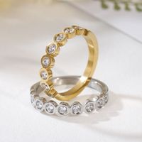New Stainless Steel Ring Wholesale Simple Fashion Zircon Personality Jewelry Female Ring main image 4