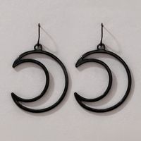 New Personality Jewelry Black Moon Earrings sku image 1