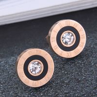 Korean Fashion Sweet And Simple Round Personality Earrings In Titanium Steel main image 2
