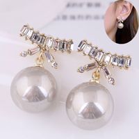 Pendientes De Perlas Con Lazo De Diamantes De Moda Coreana main image 5