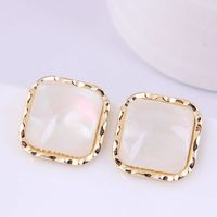 925 Silver Needle Exquisite Korean Fashion Sweet Ol Simple Square Elegant Temperament Earrings main image 4