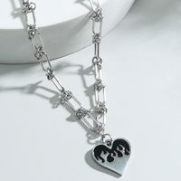 Love Necklace Jewelry Niche Design Titanium Steel Heart-shaped Flame Clavicle Chain Accessories main image 4