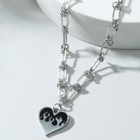 Love Necklace Jewelry Niche Design Titanium Steel Heart-shaped Flame Clavicle Chain Accessories main image 5