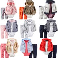 Baby Long-sleeved Hooded Sweater And Romper Pants Three-piece Set main image 1