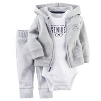 Baby Long-sleeved Hooded Sweater And Romper Pants Three-piece Set main image 4