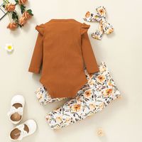 Autumn Baby Printing Pit Strip Two-piece Romper Children's Clothing Baby Long-sleeved One-piece Trousers Suit main image 6