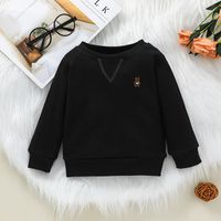Autumn Children's Long-sleeved T-shirt Trousers Black Suit Korean Version Pullover Sweater Pit Strip Two-piece Set main image 4