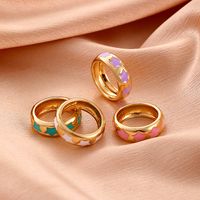 Cross-border New Oil Drop Star Ring Creative Color Drop Oil Geometric Ring Finger Ring Index Finger Ring Tail Ring main image 1