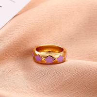 Cross-border New Oil Drop Star Ring Creative Color Drop Oil Geometric Ring Finger Ring Index Finger Ring Tail Ring main image 3