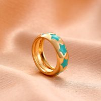 Cross-border New Oil Drop Star Ring Creative Color Drop Oil Geometric Ring Finger Ring Index Finger Ring Tail Ring main image 5