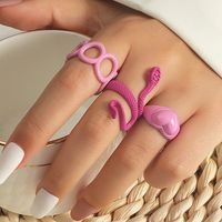 Cross-border New Snake-shaped Ring 3-piece Set Creative Fashion Geometric Love Ring Tail Ring Jewelry main image 1