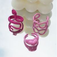 Cross-border New Snake-shaped Ring 3-piece Set Creative Fashion Geometric Love Ring Tail Ring Jewelry main image 6