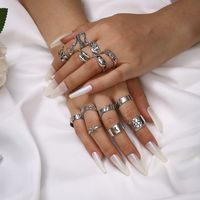 Cross-border New Ring 13-piece Set Bohemian Style Ring Chain Butterfly Frog Snake Ring main image 1