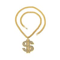 Hot Style Hip-hop Personality Trendy Brand Necklace Rhinestone-studded Dollar Pendant Necklace Necklace Sweater Chain main image 5