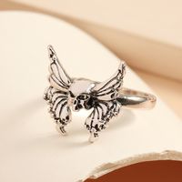 Cross-border New Halloween Skull Ring Retro Personality Butterfly Wings Ring Finger Ring Jewelry Wholesale main image 4