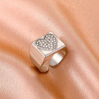 Cross-border New Ring Fashion Micro Diamond Metal Love Ring Index Finger Ring Wide Open Ring main image 5