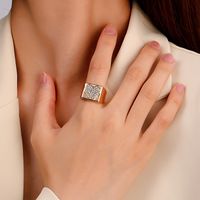 Cross-border New Ring Fashion Micro Diamond Metal Love Ring Index Finger Ring Wide Open Ring main image 6