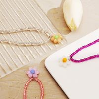 Cross-border Ethnic Style Rice Bead Flower Pendant Clavicle Chain Bohemian Vibrant Color Small Daisy Choker Necklace main image 1