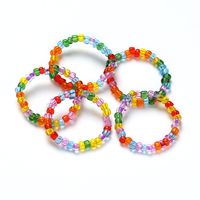 Creative Candy Color Rice Bead Ring Ring Beaded Colorful Rice Bead Ring Glass Rice Bead Ring main image 2