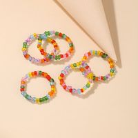 Creative Candy Color Rice Bead Ring Ring Beaded Colorful Rice Bead Ring Glass Rice Bead Ring main image 3