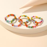 Creative Candy Color Rice Bead Ring Ring Beaded Colorful Rice Bead Ring Glass Rice Bead Ring main image 4