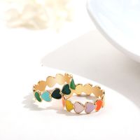 South Korean New Color Dripping Oil Love Ring Personalized Fashion Ring Ins Style Jewelry main image 1