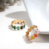 South Korean New Color Dripping Oil Love Ring Personalized Fashion Ring Ins Style Jewelry main image 3