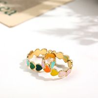 South Korean New Color Dripping Oil Love Ring Personalized Fashion Ring Ins Style Jewelry main image 4