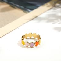 South Korean New Color Dripping Oil Love Ring Personalized Fashion Ring Ins Style Jewelry main image 5