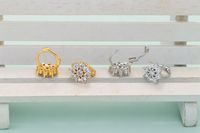 Korean Version Temperament Sunflower Zircon Earrings Geometric Round Flower Ear Bone Clip Fashion Simple Ear Buckle main image 4