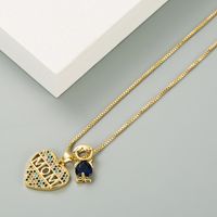 Mother's Day Series Jewelry Temperament Mom Letter Heart Pendant Necklace Pure Copper Inlaid Zircon Clavicle Chain main image 3