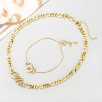 Mother's Day Series Jewelry Creative Personality Copper Gold-plated Inlaid Colored Zircon Mama Letter Necklace Bracelet main image 1