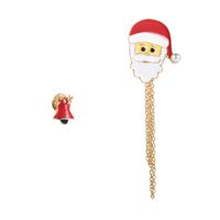 Christmas Series Alloy Color Dripping Oil Santa Claus Snowman Chain Brooch Tassel Buckle Christmas Accessories main image 6