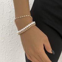 European And American Jewelry Simple Alloy Bracelet Imitation Pearl Retro Jewelry 3-piece Set main image 3