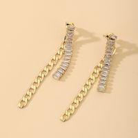 925 Silver Needle Fashion Metal Chain Zircon Tassel Earrings European And American Simple Temperament Earrings sku image 1