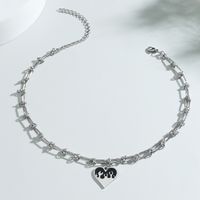 Love Necklace Jewelry Niche Design Titanium Steel Heart-shaped Flame Clavicle Chain Accessories sku image 1