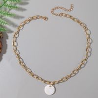 Trend Simple Metal Chain Shell Necklace Creative Personality Geometric Clavicle Pendant Jewelry sku image 1