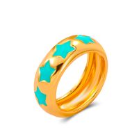 Cross-border New Oil Drop Star Ring Creative Color Drop Oil Geometric Ring Finger Ring Index Finger Ring Tail Ring sku image 4